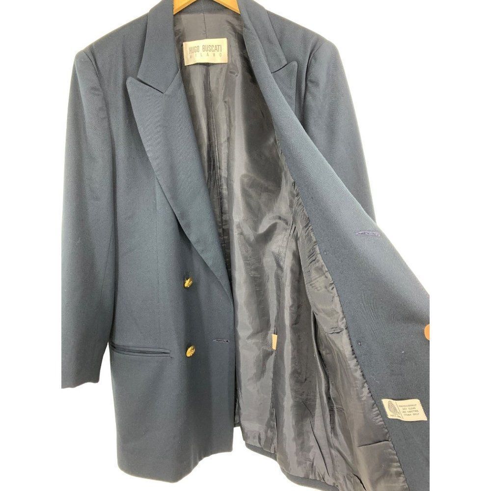 Vintage Hugo Buscati Wool Nautical Jacket Blazer Longline Women Size 12 L 2408 - Picture 5 of 16